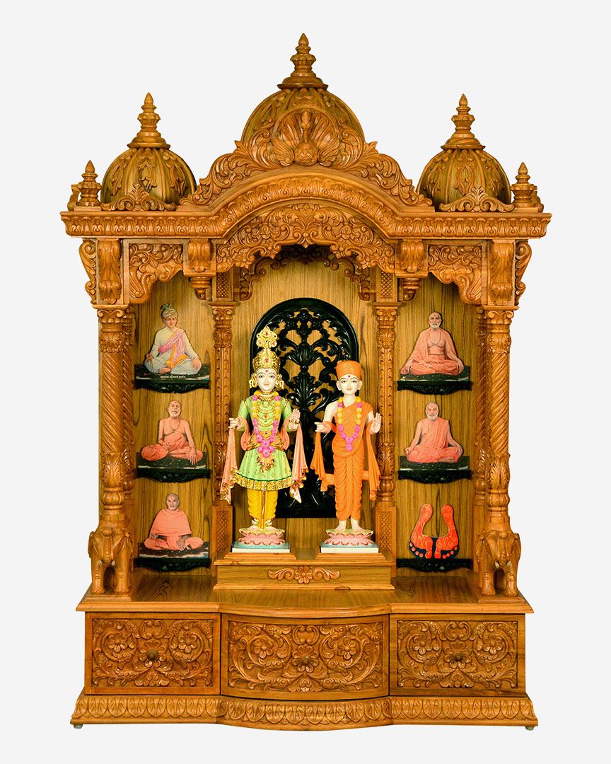 Wooden Mandir (Teak) - Natural Polish