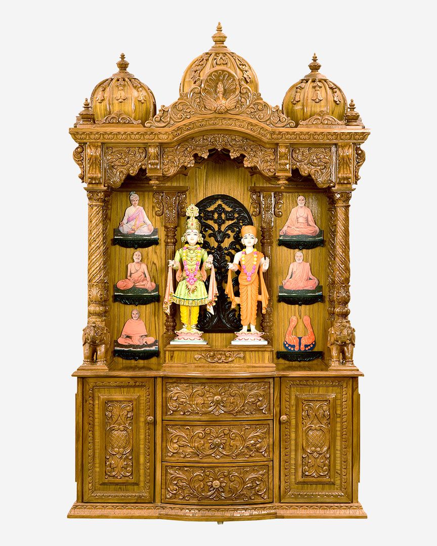 Wooden Mandir (Teak) - Natural Polish